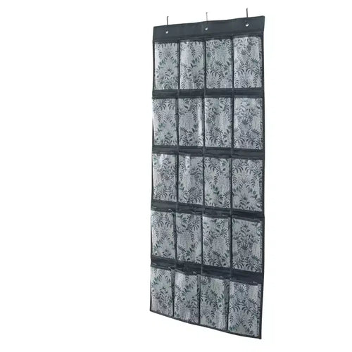 Laura Ashley New 20 Pocket Shoe Organizer Parterre: Over-The-Door Hanging Shoe Rack, Multicolored, Holds 20 Pairs