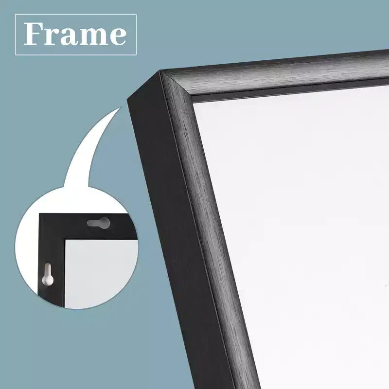 Miroir pleine longueur de 180 cm de haut x 79 cm de large - Cadre en alliage d'aluminium, autoportant ou mural