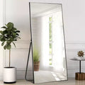 Miroir pleine longueur de 180 cm de haut x 79 cm de large - Cadre en alliage d'aluminium, autoportant ou mural