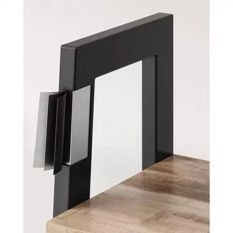 Étagère-échelle industrielle à 4 niveaux avec cadre en acier – Brun camel et noir