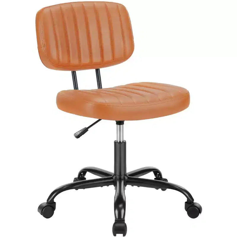 Chaise de bureau ergonomique sans accoudoirs en cuir synthétique PU - Hauteur réglable, pivotante