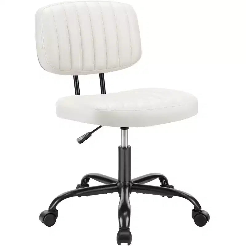 Chaise de bureau ergonomique sans accoudoirs en cuir synthétique PU - Hauteur réglable, pivotante