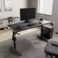 Bureau de jeu 58" avec éclairage RVB et accessoires intégrés - Noir