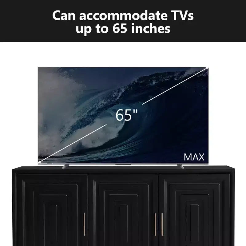 Meuble TV Console Moderne 59" - Étagères Réglables, Convient aux TV Jusqu'à 65"