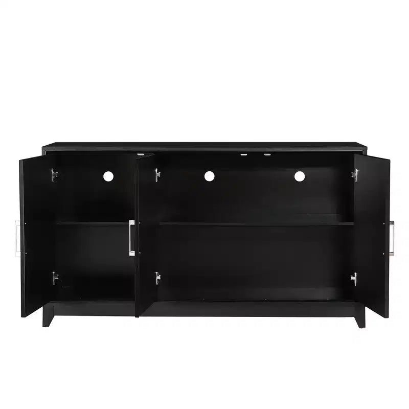 Meuble TV Console Moderne 59" - Étagères Réglables, Convient aux TV Jusqu'à 65"