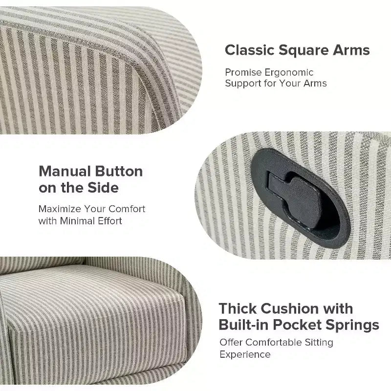 Fauteuil inclinable moderne pivotant en polyester avec rotation à 360° et repose-pieds réglable
