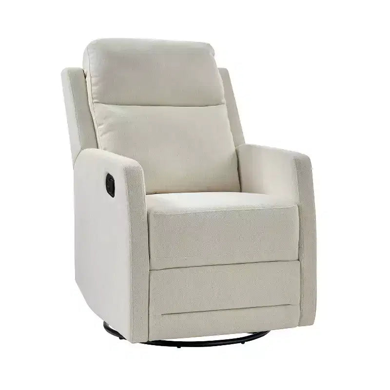 Fauteuil inclinable moderne pivotant en polyester avec rotation à 360° et repose-pieds réglable