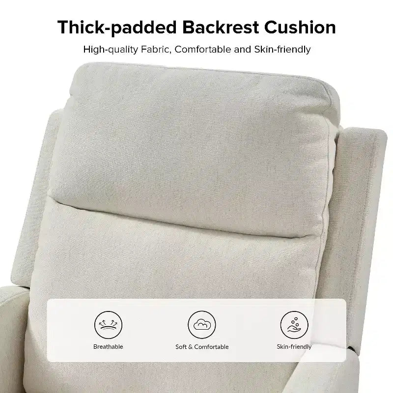 Fauteuil inclinable moderne pivotant en polyester avec rotation à 360° et repose-pieds réglable