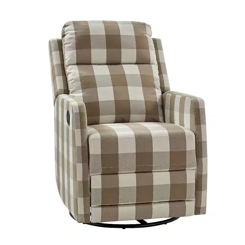 Fauteuil inclinable moderne pivotant en polyester avec rotation à 360° et repose-pieds réglable