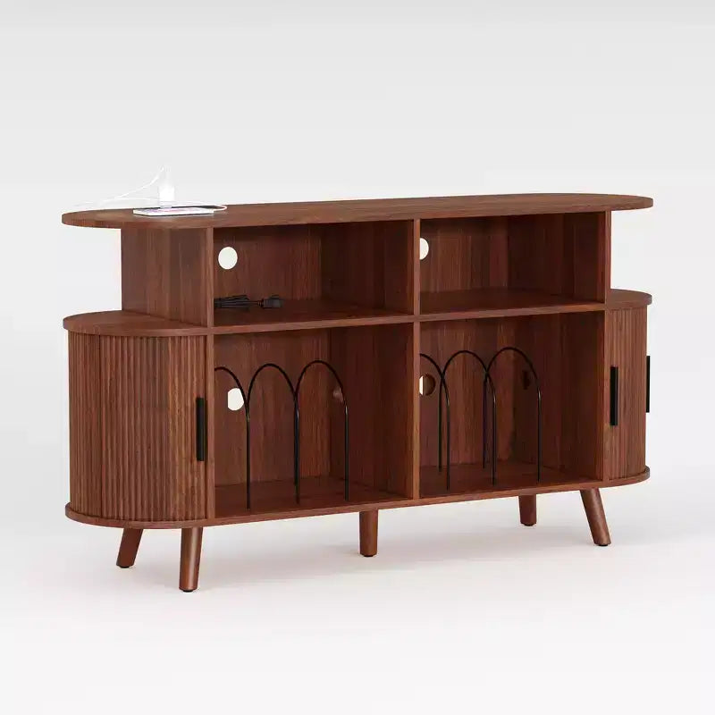 Meuble de Rangement 6 Bouteilles avec Porte-Verres et Étagères Ouvertes pour Cuisine, Salle à Manger et Salon