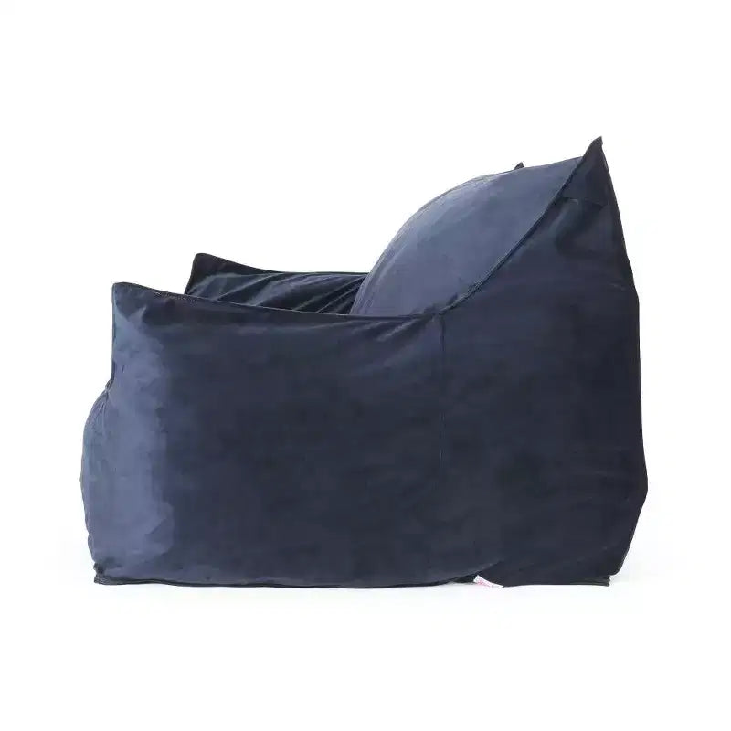 Canapé pouf 2 places en velours avec accoudoirs et housse amovible - Chaise longue de sol surdimensionnée