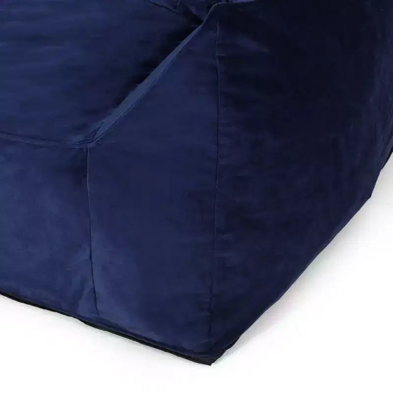 Canapé pouf 2 places en velours avec accoudoirs et housse amovible - Chaise longue de sol surdimensionnée
