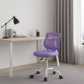 Fauteuil de bureau à roulettes pivotant réglable en hauteur, violet et blanc