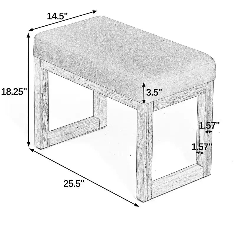 Pouf de rangement moderne - Revêtement en tissu bouclette, cadre en bois massif, banc à chaussures pour entrée