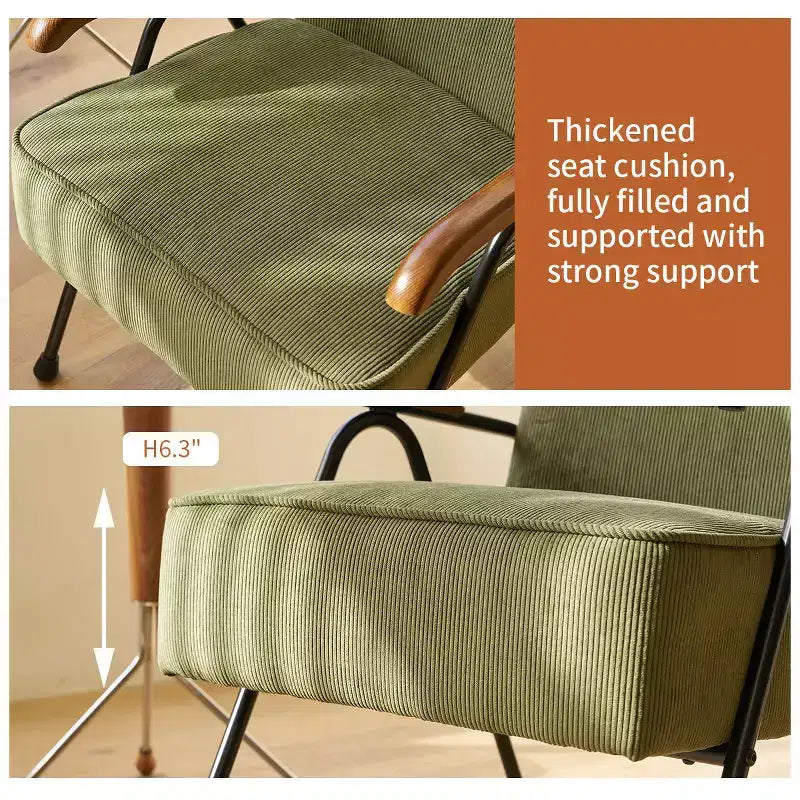 Fauteuil d'appoint moderne à dossier haut et accoudoirs - Tissu, piètement en métal en X, rembourrage doux