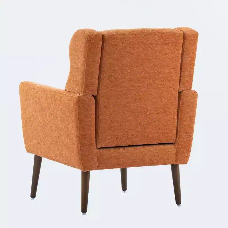 Fauteuil d'appoint en chenille - Fauteuil de salon moderne avec coussin, dossier ergonomique, pieds en bois fuselés