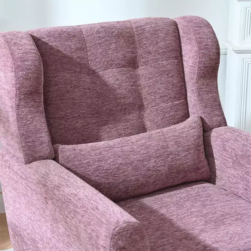 Fauteuil d'appoint en chenille - Fauteuil de salon moderne avec coussin, dossier ergonomique, pieds en bois fuselés
