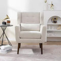 Fauteuil d'appoint en chenille - Fauteuil de salon moderne avec coussin, dossier ergonomique, pieds en bois fuselés