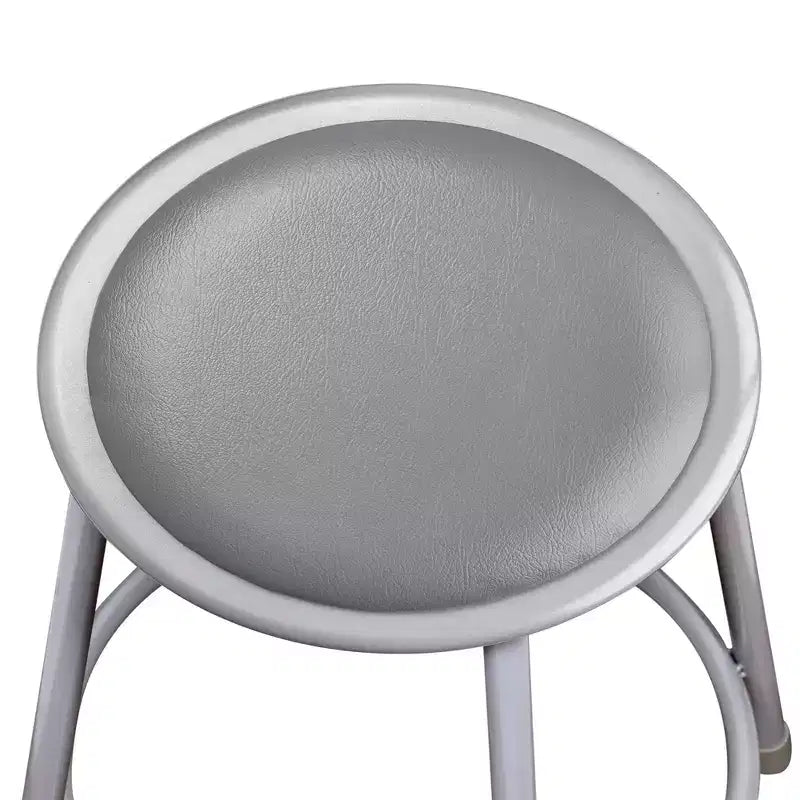 Lot de 2 tabourets réglables en hauteur de 81 à 99 cm gris - Revêtement en vinyle, structure en acier, sans accoudoirs