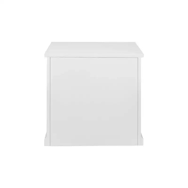 Classeur latéral moderne en bois - blanc, portes de style Shaker, panneaux à lattes, blocs multiprises intégrés