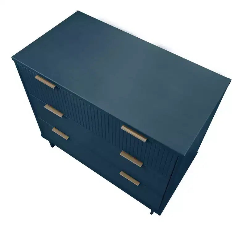 Commode moderne à 3 tiroirs - Cadre en bois, finition peinte, quincaillerie anti-basculement