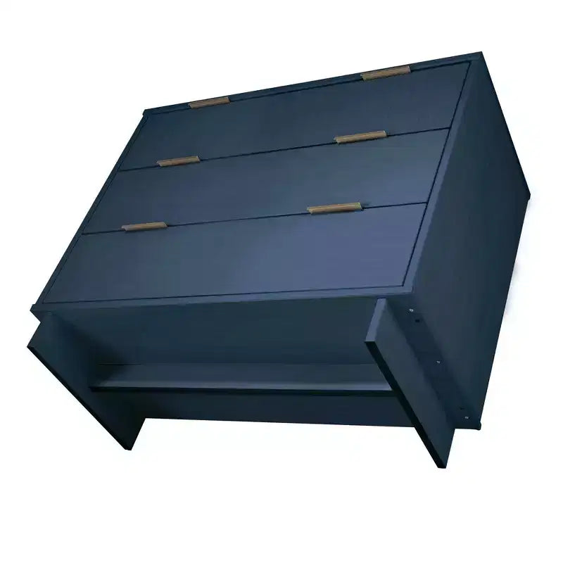 Commode moderne à 3 tiroirs - Cadre en bois, finition peinte, quincaillerie anti-basculement