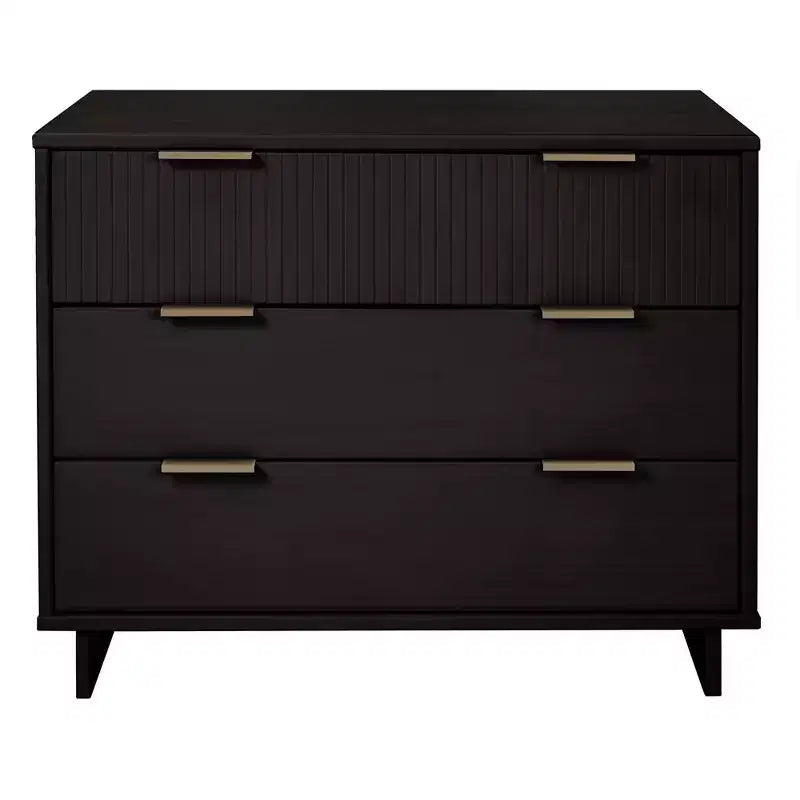 Commode moderne à 3 tiroirs - Cadre en bois, finition peinte, quincaillerie anti-basculement