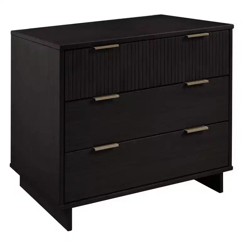 Commode moderne à 3 tiroirs - Cadre en bois, finition peinte, quincaillerie anti-basculement