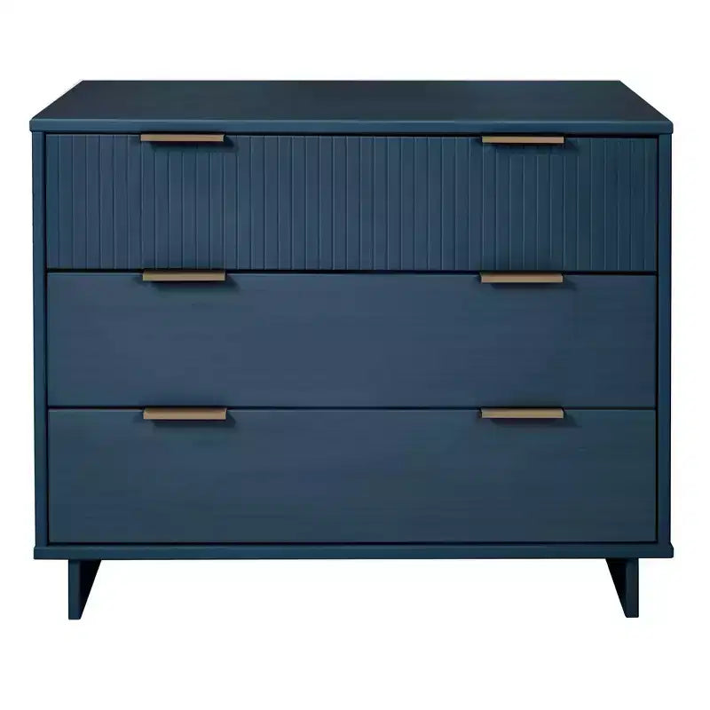 Commode moderne à 3 tiroirs - Cadre en bois, finition peinte, quincaillerie anti-basculement