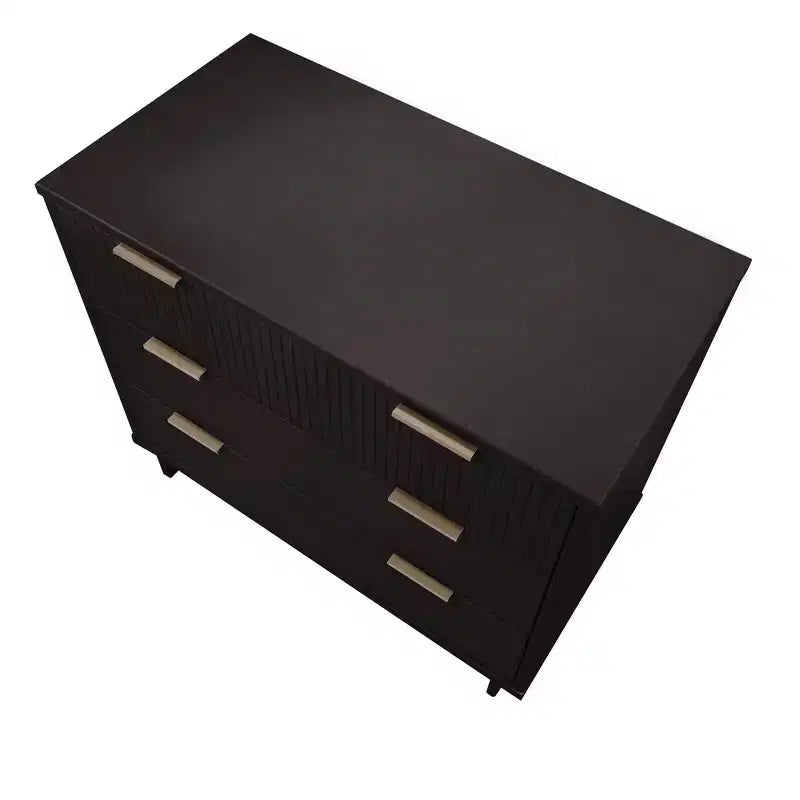 Commode moderne à 3 tiroirs - Cadre en bois, finition peinte, quincaillerie anti-basculement