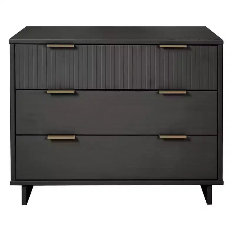 Commode moderne à 3 tiroirs - Cadre en bois, finition peinte, quincaillerie anti-basculement