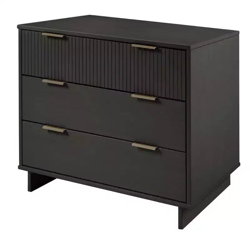 Commode moderne à 3 tiroirs - Cadre en bois, finition peinte, quincaillerie anti-basculement