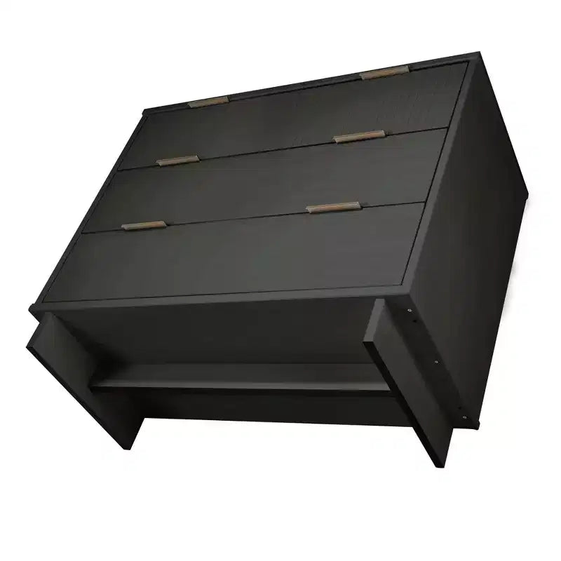 Commode moderne à 3 tiroirs - Cadre en bois, finition peinte, quincaillerie anti-basculement