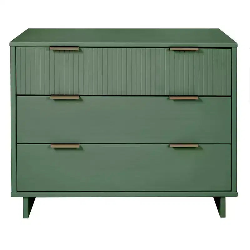 Commode moderne à 3 tiroirs - Cadre en bois, finition peinte, quincaillerie anti-basculement