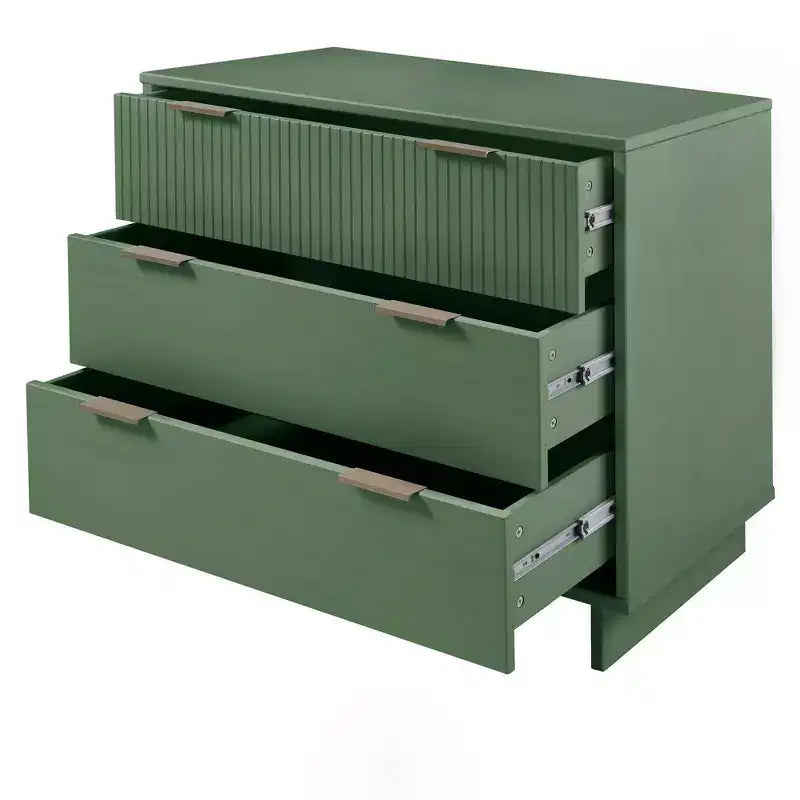 Commode moderne à 3 tiroirs - Cadre en bois, finition peinte, quincaillerie anti-basculement