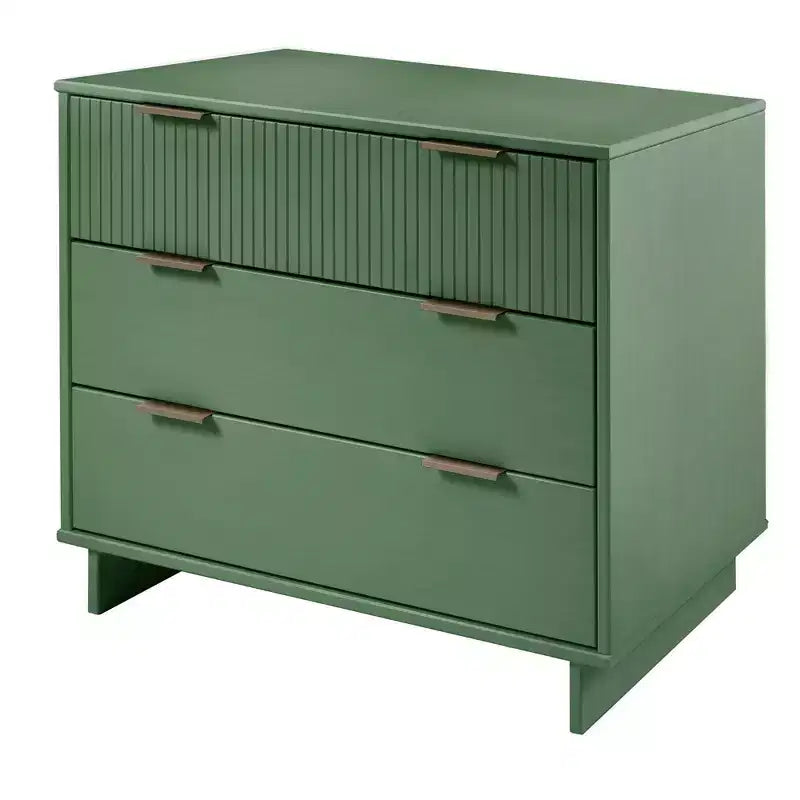 Commode moderne à 3 tiroirs - Cadre en bois, finition peinte, quincaillerie anti-basculement