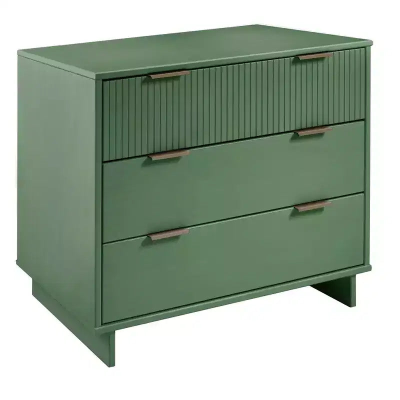 Commode moderne à 3 tiroirs - Cadre en bois, finition peinte, quincaillerie anti-basculement