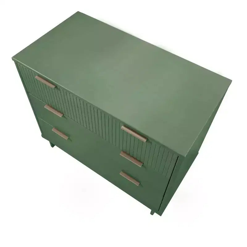 Commode moderne à 3 tiroirs - Cadre en bois, finition peinte, quincaillerie anti-basculement