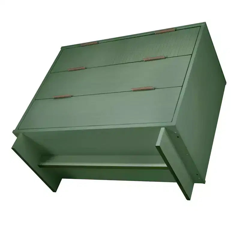 Commode moderne à 3 tiroirs - Cadre en bois, finition peinte, quincaillerie anti-basculement