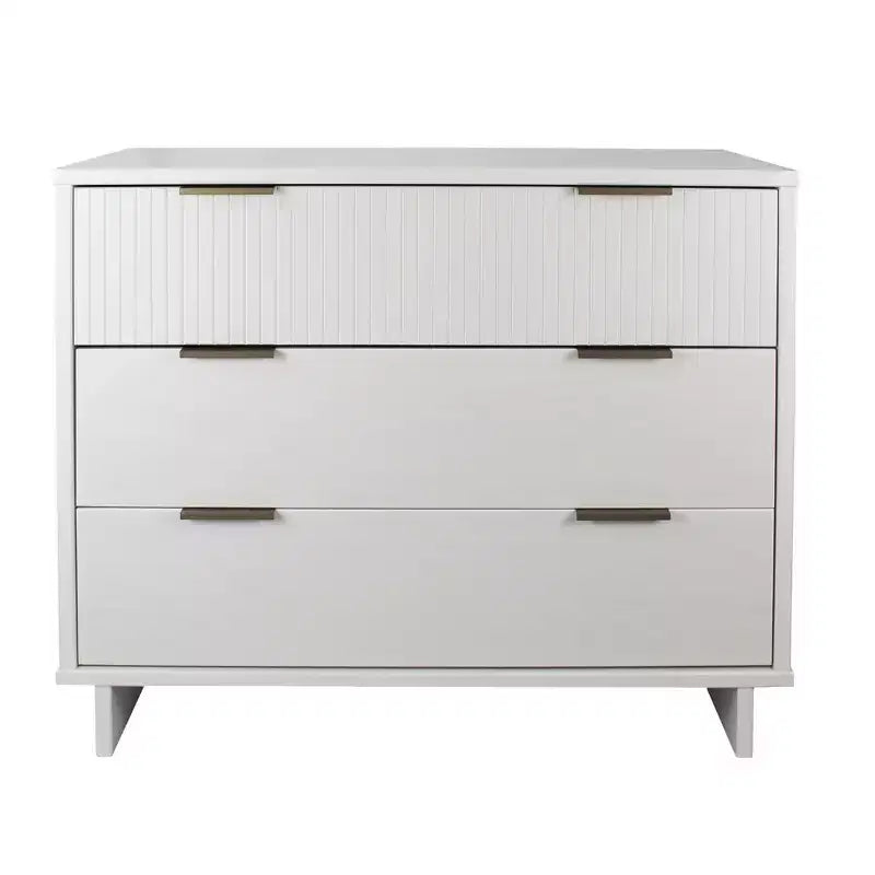Commode moderne à 3 tiroirs - Cadre en bois, finition peinte, quincaillerie anti-basculement