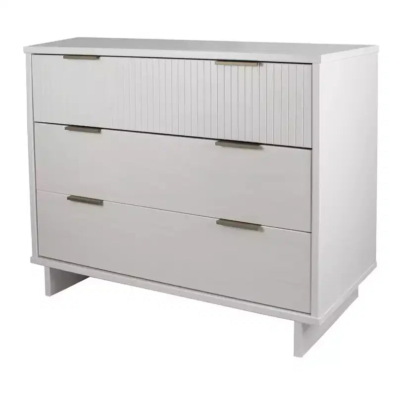 Commode moderne à 3 tiroirs - Cadre en bois, finition peinte, quincaillerie anti-basculement