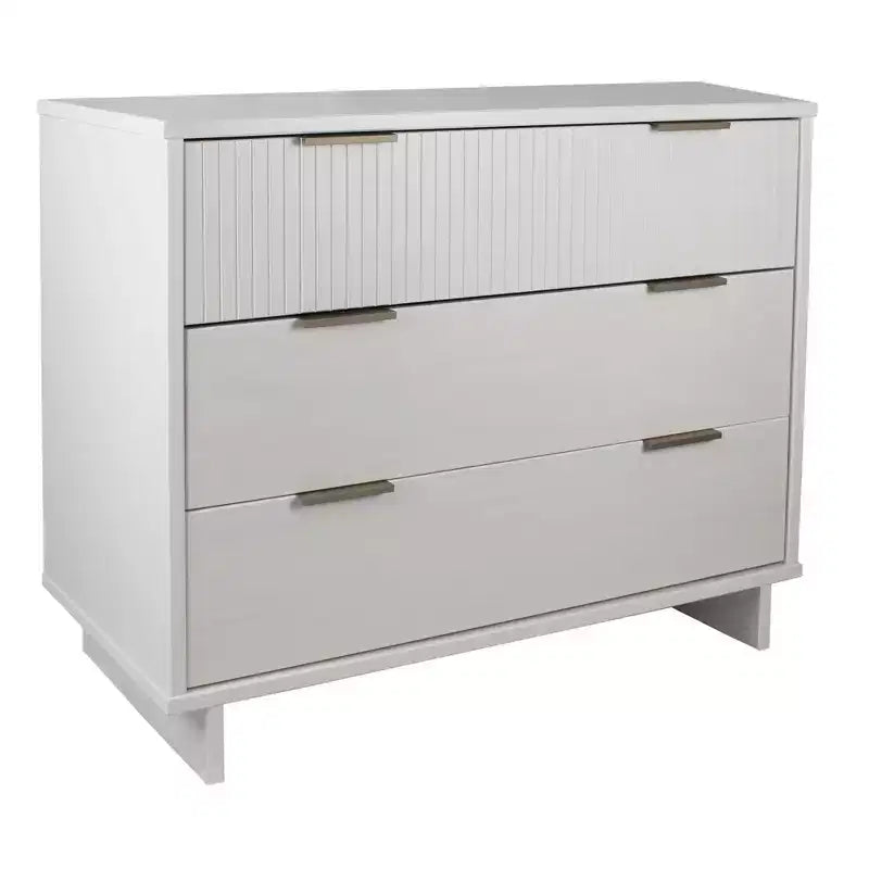 Commode moderne à 3 tiroirs - Cadre en bois, finition peinte, quincaillerie anti-basculement