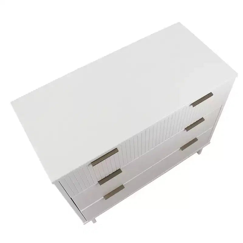 Commode moderne à 3 tiroirs - Cadre en bois, finition peinte, quincaillerie anti-basculement