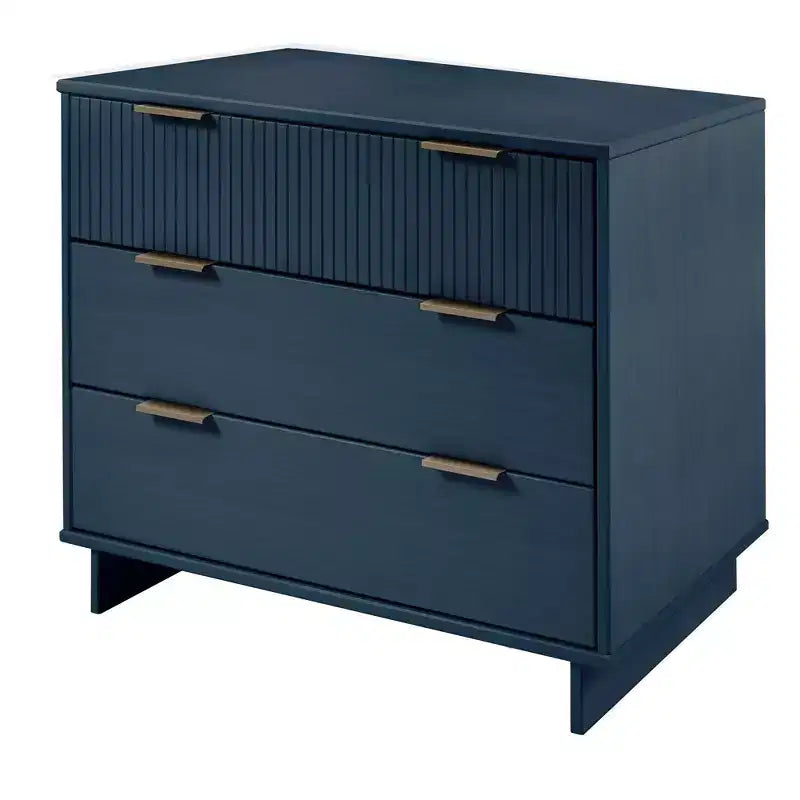 Commode moderne à 3 tiroirs - Cadre en bois, finition peinte, quincaillerie anti-basculement