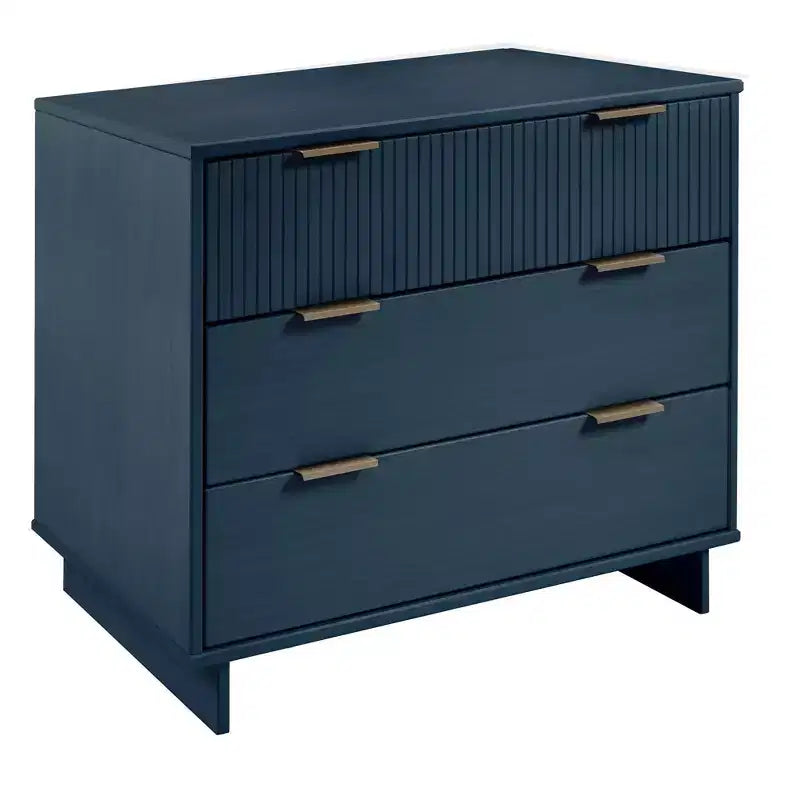 Commode moderne à 3 tiroirs - Cadre en bois, finition peinte, quincaillerie anti-basculement