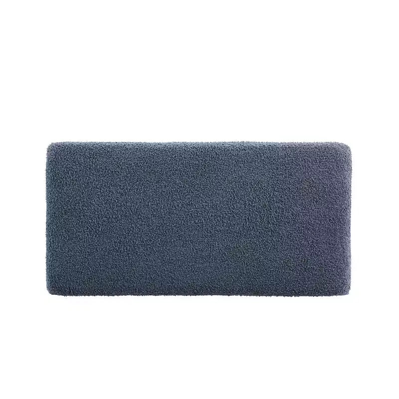 Pouf de rangement rectangulaire - Structure en bois naturel, coussin en mousse, capacité de 90 kg