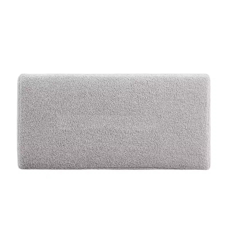 Pouf de rangement rectangulaire - Structure en bois naturel, coussin en mousse, capacité de 90 kg