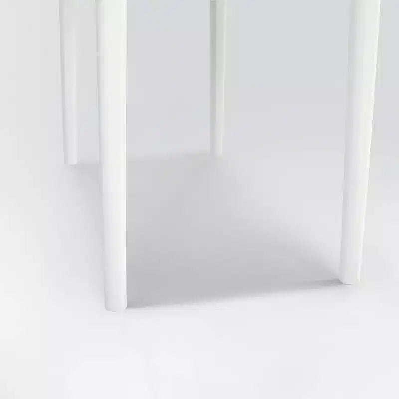 Console rectangulaire en marbre blanc de Carrare italien de 36" - Pieds en bois