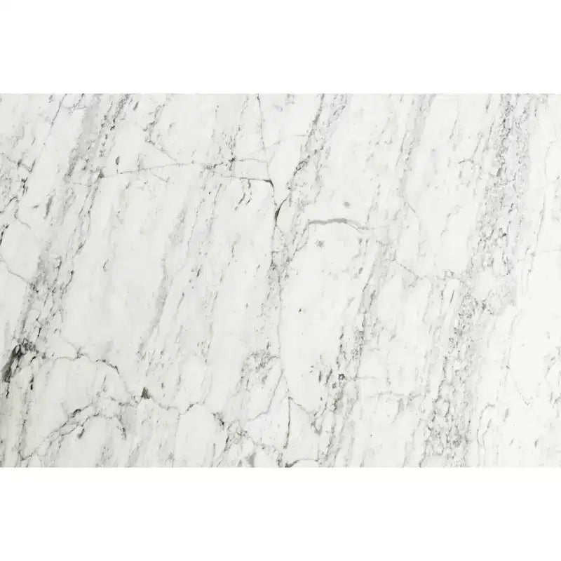 Table basse carrée de 80 cm en marbre blanc de Carrare italien - Pieds en orme du milieu du siècle