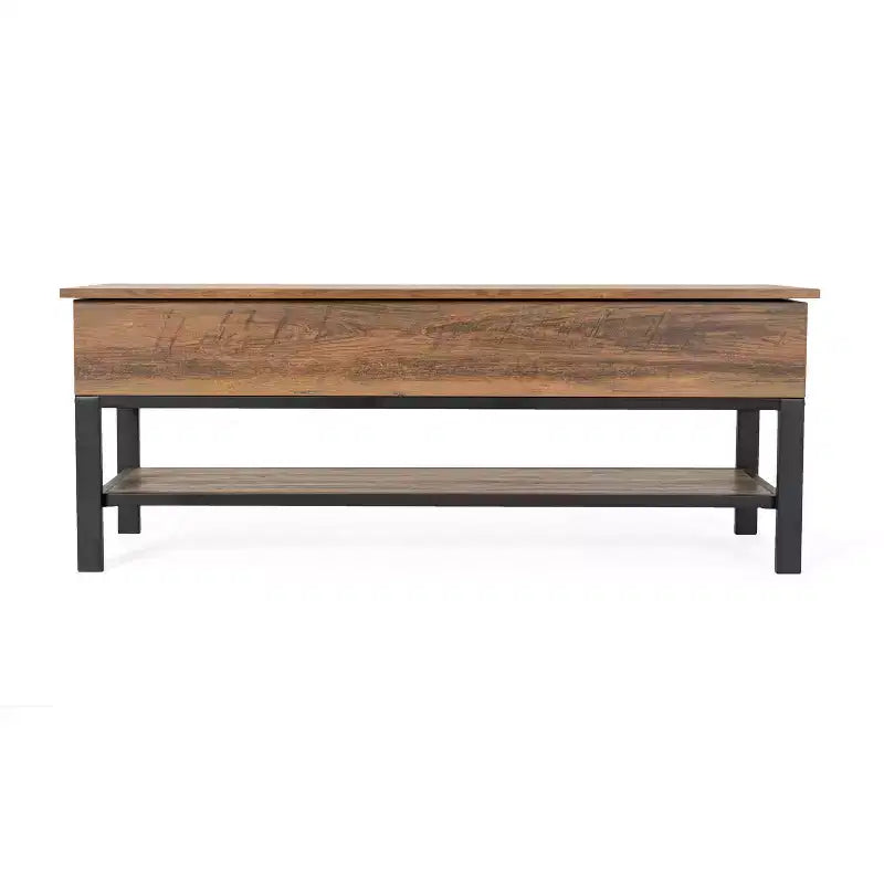 Banc d'entrée rustique de ferme avec étagère de rangement inférieure